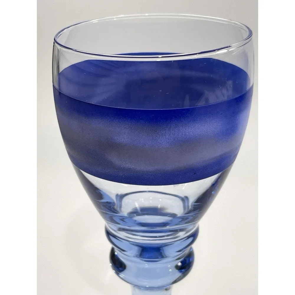 Vintage‎ Libbey Nova Blue Water Goblets  Set Of 5   7.5" Tall ~Discontinued~ - Picture 5 of 11